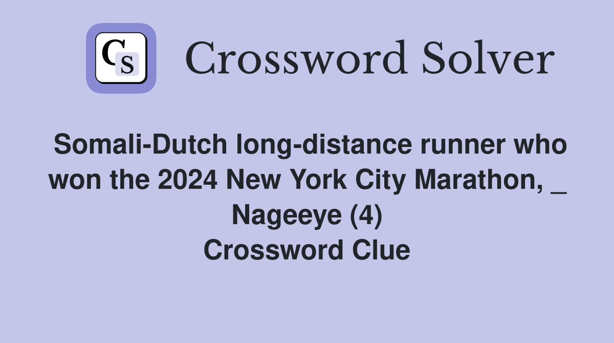 Somali-Dutch long-distance runner who won the 2024 New York City